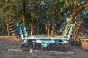 Disk harrow. Agricultural machinery photo