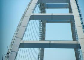 The navigable arch of the Crimean bridge. Arch of the highway and railway section of the Crimean bridge. photo