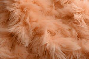 AI generated abstract fur background, concept color of the year 2024 Peach Fuzz. AI Generated photo