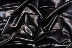 Abstract background, black wavy cloth texture. photo