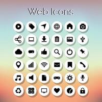 Website Icons set of 36 application icons white and Black colored icons Gradient Background tablet vector