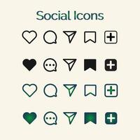 Social Icons White and Golden Theme Set of generic social media user icons. Like, comment, share vector