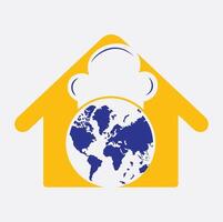 cocina global vector Tienda logo es diseñado en amarillo color. vector Arte