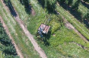 The well in the apple orchard, top view. photo