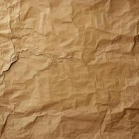 AI generated brown recycled old craft paper texture background. Abstract brown material old vintage page crumpled. photo