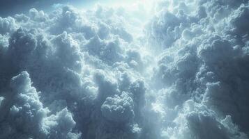 AI generated a sky covered with Nimbostratus clouds, creating a shady atmosphere and a chance of rain. photo