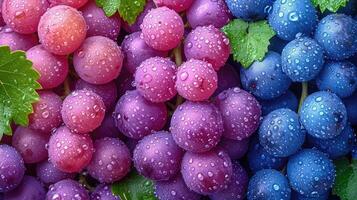 AI generated Colorful grape fruit background with a feel of freshness. photo