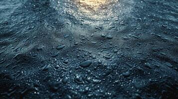 AI generated Raindrops on the lake surface with tempting textures and dramatic lighting. Abstract Background. photo