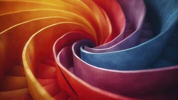 AI generated colorful spiral maze abstract background. photo