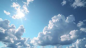 ai generado un hermosa azul cielo con un Delgado capa de cirrostrato nubes, agregando un poco de centelleo a el claro cielo. foto