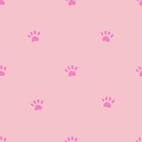 Simple seamless pattern with paw print on pink background. Hand drawn vector illustration for stylish cover, cases, wallpaper, prints, wrapping, textile