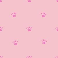 Simple seamless pattern with paw print on pink background. Hand drawn vector illustration for stylish cover, cases, wallpaper, prints, wrapping, textile