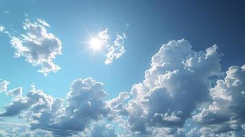 ai generado un hermosa azul cielo con un Delgado capa de cirrostrato nubes, agregando un poco de centelleo a el claro cielo. foto