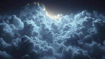 ai generado el oscuro cielo con amplio untado estratocúmulos nubes crea un tiempo y interesante atmósfera. foto