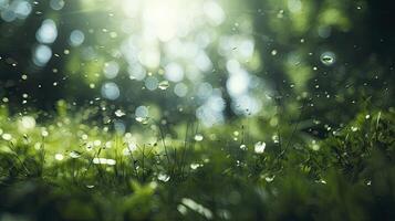 AI generated bokeh forest background, image angle from below, photo