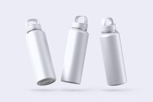 White Blank  realistic Water Bottle mockups photo