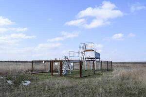 Equipment of an oil well. Shutoff valves and service equipment photo