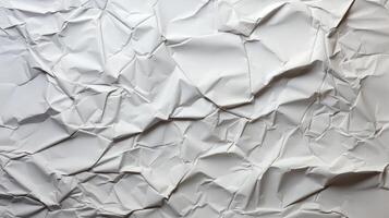 AI generated Glued white paper background. Crumpled texture background. photo