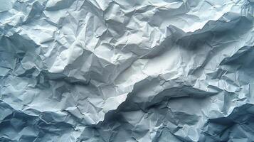 AI generated White crumpled paper texture background. photo