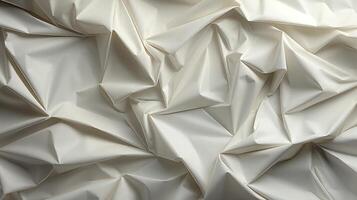 AI generated White crumpled paper texture background. photo