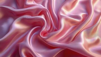 AI generated Pink silk fabric background. The luxurious fabric textured is very realistic and detailed. photo