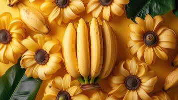 AI generated aesthetic banana fruit illustration for the background photo