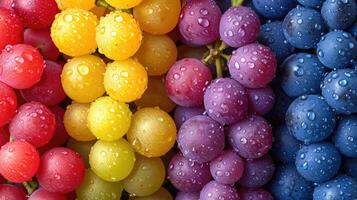 AI generated Colorful grape fruit background with a feel of freshness. photo