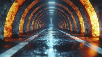 AI generated Highway tunnel background photo