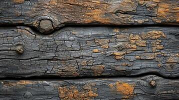 AI generated Old wooden background with interesting cracks and wood grain. top view. photo
