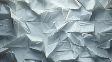 AI generated White crumpled paper texture background. photo