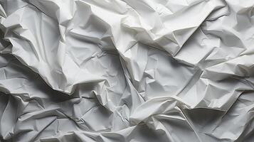 AI generated Glued white paper background. Crumpled texture background. photo