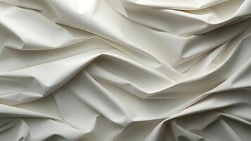 AI generated White crumpled paper texture background. photo