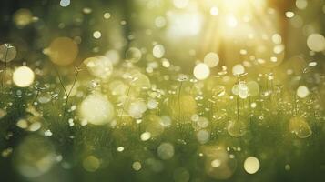 AI generated bokeh forest background, image angle from below, photo