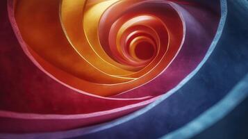 AI generated colorful spiral maze abstract background. photo