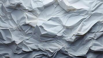 AI generated Glued white paper background. Crumpled texture background. photo