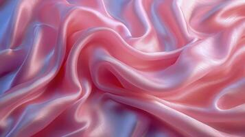 AI generated Pink silk fabric background. The luxurious fabric textured is very realistic and detailed. photo