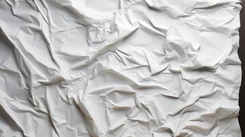 AI generated Glued white paper background. Crumpled texture background. photo