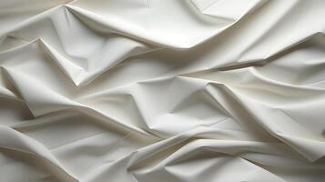 AI generated White crumpled paper texture background. photo