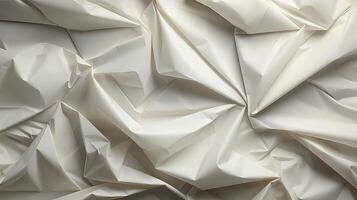 AI generated White crumpled paper texture background. photo