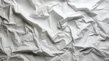 AI generated Glued white paper background. Crumpled texture background. photo