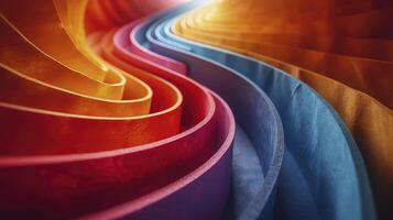 AI generated colorful spiral maze abstract background. photo