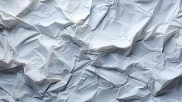 AI generated Glued white paper background. Crumpled texture background. photo