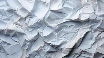 AI generated Glued white paper background. Crumpled texture background. photo