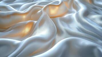 AI generated White silk fabric background. The luxurious fabric textured is very realistic and detailed. photo