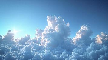 ai generado un hermosa azul cielo con un Delgado capa de cirrostrato nubes, agregando un poco de centelleo a el claro cielo. foto