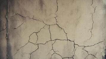 AI generated Grunge concrete wall background with cracks photo