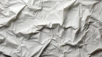 AI generated Glued white paper background. Crumpled texture background. photo