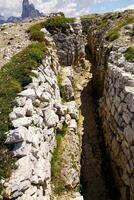 World War I trenches in the mountain top photo