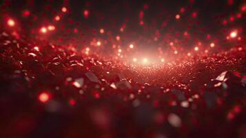 AI generated Red glow particle abstract bokeh background photorealistic 3d render photo