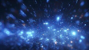 AI generated Blue glow particle abstract bokeh background photorealistic 3d render photo